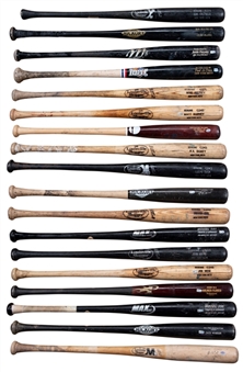 Lot of (18) New York Mets Players Game Used Bats Including Reyes, Harvey & Dickey (PSA/DNA Pre-Certified)